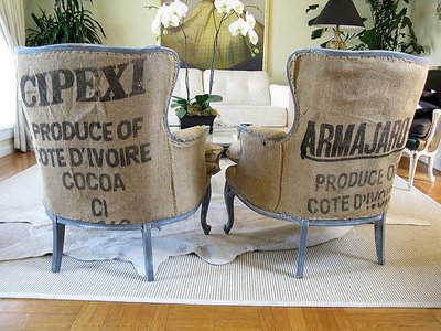 Upholstered Chairs on Burlap Upholstered Chairs