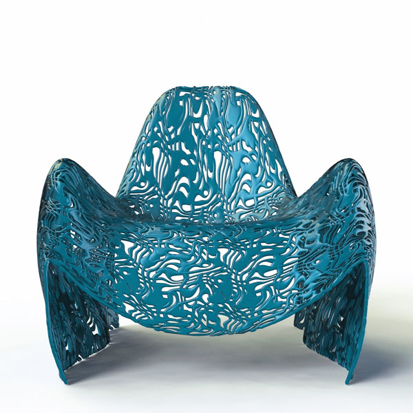 Blue Parametric Lace Chair by Peter Donders